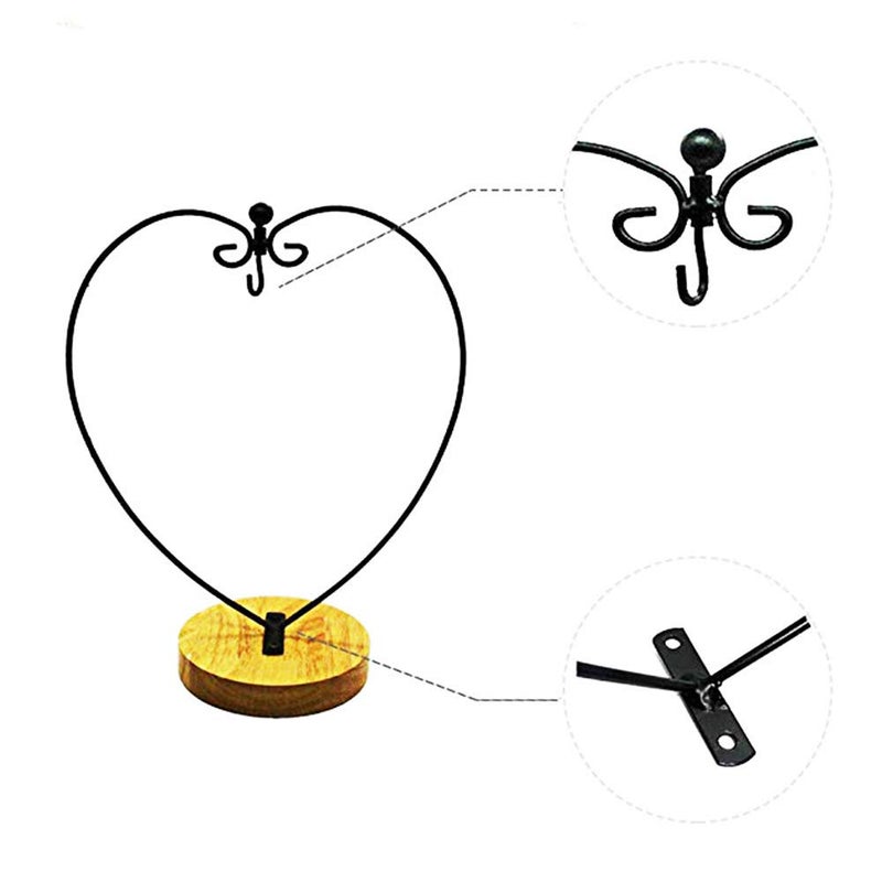 WAJJ Ornament Display Stand for Hanging Glass Terrarium Wood Base Creative Decoration for Home Garden Wedding Party Festival (Heart) - Image 5